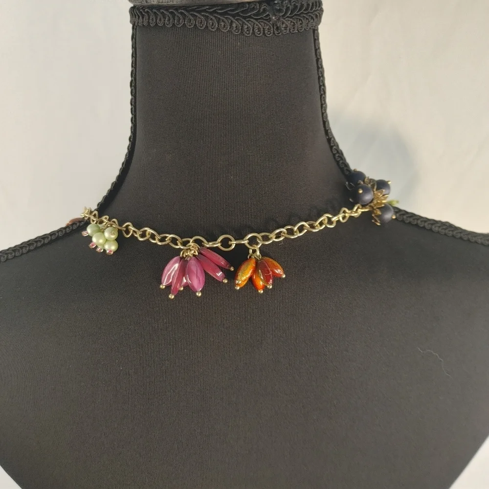 Boho Beaded Necklace Bundle Long Statement Pink Glass + Multicolor Charm